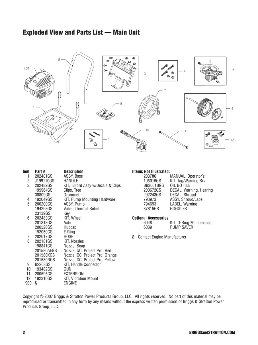 BRIGGS AND STRATTON, 020305, IPL.2
